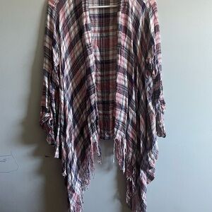 Altar'd State Red and Black Plaid Cardigan